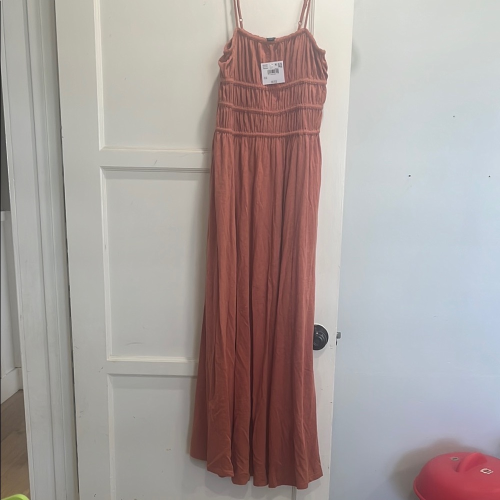Rust Maxi Dress with Spaghetti Straps